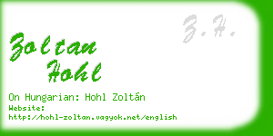 zoltan hohl business card
