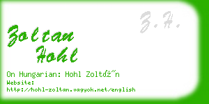 zoltan hohl business card